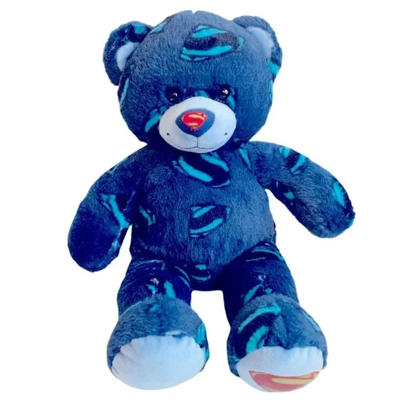 Build A Bear Superman Plush Blue Logo DC Comics Stuffed Animal Teddy BAB - Picture 1 of 7